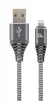 Кабель Cablexpert (CC-USB2B-AMLM-1M-WB2) USB 2.0 A - Lightning, преміум, 1м, сірий - 1