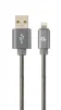 Кабель Cablexpert (CC-USB2S-AMLM-1M-BG) USB 2.0 A - Lightning, преміум, 1м, сірий - 1