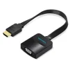 Адаптер Vention Flat HDMI-VGA (M/F), со звуком и питанием, 0.15 м, черный (ACKBB) - 1