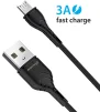 Кабель Grand-X USB-microUSB, Cu, 3A, 1м, Fast Сharge, Black (PM-03B) - 1