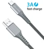 Кабель Grand-X USB-USB Type-C, 3A, 1.2м, Fast Сharge, Grey (FC-12G) - 2