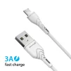Кабель Grand-X USB-microUSB, Cu, 3A, 1м, Fast Сharge, White(PM-03W) - 5