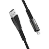 Кабель ColorWay USB-Lightning, 2.4А, 1м, Zinc Alloy + Led, Black (CW-CBUL035-BK) - 2