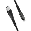 Кабель ColorWay USB-MicroUSB, 2.4А, 1м, Zinc Alloy + Led, Black (CW-CBUM035-BK) - 3