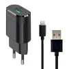 Сетевое зарядное устройство для Grand-X (1xUSB 2.1А) Black (CH-17BL) + кабель Lightning - 1