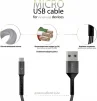 Кабель Intaleo CB0 USB-microUSB 0.2м Black/Grey (1283126495632) - 3