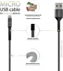 Кабель Intaleo CB0 USB-microUSB 1.2м Black/Grey (1283126495649) - 3