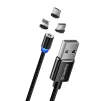 Кабель ColorWay Magnetic USB-Lightning/MicroUSB/USB-C, 2.4А, 1м, Black (CW-CBUU020-BK) - 1
