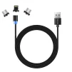 Кабель ColorWay Magnetic USB-Lightning/MicroUSB/USB-C, 2.4А, 1м, Black (CW-CBUU020-BK) - 4
