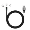 Кабель ColorWay Magnetic USB-Lightning + microUSB + USB-C Magnetic Data/Quick Charge, 2.4А, 1м, Black (CW-CBUU038-BK) - 1