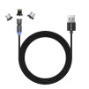 Кабель ColorWay USB-Lightning + microUSB + USB-C Magnetic Rotation 540°, 2.4А, 1м, Black (CW-CBUU037-BK) - 3