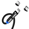 Кабель ColorWay USB-Lightning + microUSB + USB-C Magnetic Rotation 540°, 2.4А, 1м, Black (CW-CBUU037-BK) - 4