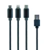 Кабель Cablexpert (CC-USB2-AM31-1M) USB BM - Lightning/MicroUSB/USB-C, 1м, черный - 1