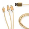 Кабель Cablexpert (CC-USB2-AM31-1M-G) USB BM - Lightning/MicroUSB/USB-C, 1м, золотистий - 3