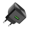 Зарядний пристрій Hoco C70A Cutting-Edge (1USB, 3А) QC3.0 Black (6931474706645) + кабель MicroUSB - 2