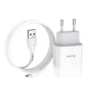 Зарядний пристрій Hoco C72A Glorious (1USB, 2.1А) White (6931474713001) + кабель MicroUSB - 2