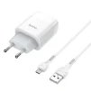Зарядний пристрій Hoco C72A Glorious (1USB, 2.1А) White (6931474713001) + кабель MicroUSB - 4