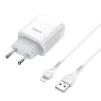 Зарядний пристрій Hoco C73A Glorious (2USB, 2.4А) White (6931474713056) + кабель Lightning - 3
