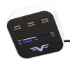 Концентратор USB 2.0 Frime 3хUSB2.0, SD, MS, TF Black/White (FHC-AllinOne3p2W) - 1