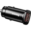 Автомобільний зарядний пристрій BASEUS Square Metal A+A 30W Dual QC3.0 Quick Car Charger Black (CCALL-DS01) - 1