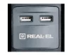 Фільтр живлення REAL-EL RS-3 USB CHARGE 1.8m Black - 2