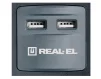Фильтр питания REAL-EL RS-8F USB CHARGE 3.0m Black - 2