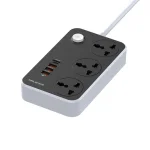 Фільтр живлення ColorWay CW-CHU34PDB 3 розетки, 4 USB (Type-C PD20W + 3USB QC3.0), 2 м, чорний