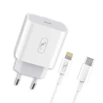 Зарядний пристрій SkyDolphin SC18EL PD2.0 (1USB-С, 3A) White (MZP-000156) + кабель Lightning