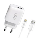 Зарядное устройство для SkyDolphin SC22EBL (2USB, 2.1A) White (MZP-000162) + кабель Lightning
