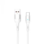 Кабель SkyDolphin S06T LED Smart Power USB - Type-C 1м, White (USB-000556)