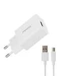 Зарядний пристрій Proda PD-A43a USB 2.4A + кабель USB Type-C White