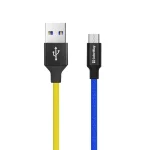 Кабель ColorWay USB-microUSB, 2.4А, 1м, Blue/Yellow (CW-CBUM052-BLY)