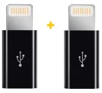 Адаптер XoKo AC-030 microUSB-Lightning Black 2шт. (XK-AC030-BK2)
