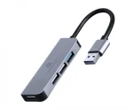 Концентратор USB Cablexpert 1xUSB3.1, 3хUSB2.0, металл, Grey (UHB-U3P1U2P3-01)