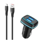 Автомобильное зарядное устройство для SkyDolphin SZ18T (2USB, 3.4A) Black (AZP-000100) + кабель Type-C