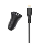 Автомобильное зарядное устройство для SkyDolphin SZ09L (2USB, 3.4A) Black (AZP-000109) + кабель Lightning