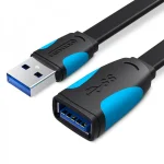 Подовжувач Vention Flat USB-USB 1.5m, Black (VAS-A13-B150)