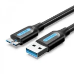 Кабель Vention USB - Micro USB Type-B (M/M), PVC Round nickel-plated, 1.5 м, Black (COPBG)