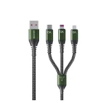 Кабель WK WDC-170 Raython 3-in-1 Lightning-MicroUSB-Type-C 6A, 1.2м Black (6941027631980)