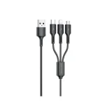 Кабель WK WDC-137 Upine Series 3-in-1 Lightning-MicroUSB-Type-C, 1.2м Black (6941027616284)