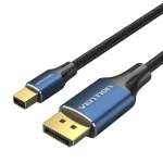 Кабель VENTION 8K Mini DisplayPort Male to DisplayPort Male HD Cable Mini DisplayPort - DisplayPort 1.5м Black (HCFLG)