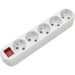Розетковий блок із заземленням ELECTRUM C-SM-1781 White, 5 розеток