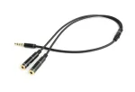 Сплиттер CABLEXPERT mini-jack 3.5мм - 2 x mini-jack 3.5мм 0.2м Black (CCA-417M)