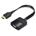 Адаптер Vention Flat HDMI-VGA (M/F), со звуком и питанием, 0.15 м, черный (ACKBB)