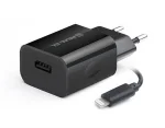 Сетевое зарядное устройство REAL-EL CH-217 (2USB, 2.1A) Black + кабель Lightning