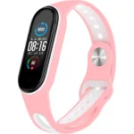 Ремінець BECOVER Sport Style для Xiaomi Mi Smart Band 5/6/7 Pink/White