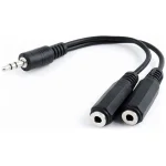 Сплиттер CABLEXPERT mini-jack/mini-jack (M/F) 3.5мм Black 0.1м (CCA-415-0.1M)