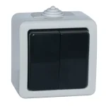 Вимикач SVEN Storm SE-72018 подвійний прохідний (перемикач) накладного типу сірий