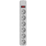 Сетевой фильтр GEMBIRD SPG6-G-6G Gray, 6 розеток, 1.8м