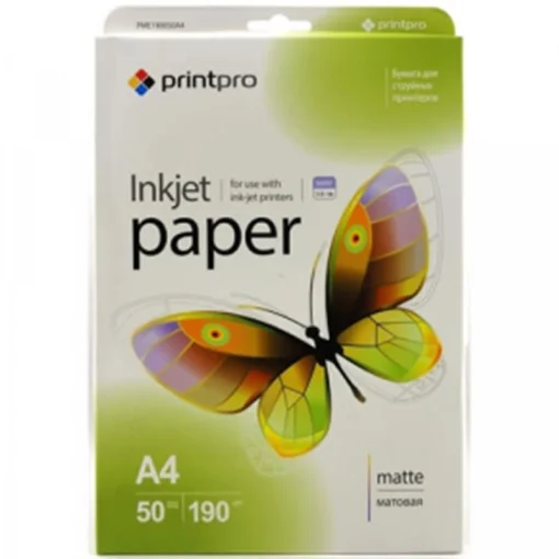 Фотобумага PrintPro матовая 190г/м2 A4 50л. (PME190050A4)